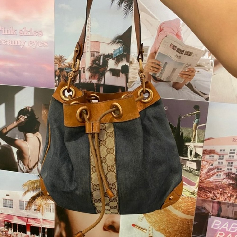 Gucci Vintage Jacquard Bucket Bag
